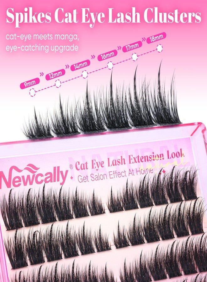 Newcally Cat Eye Lash Clusters Manga Eyelash Clusters Wispy individuals Fox Eye Lash Extension CD-Curly Cluster Eyelash Extensions Spiky Lash Cluster by Newcally - Image 4